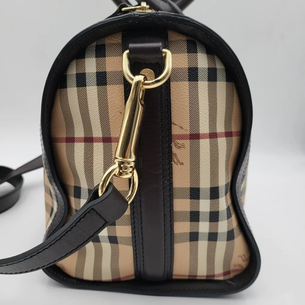 Burberry Alchester Haymarket Medium Top Handle Bag, Authentic...